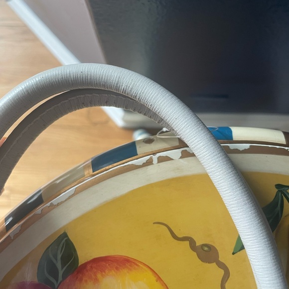 Tory Burch Light Gray logo Canvas Tote Bag authentic EUC!! Neutral - Picture 9 of 16